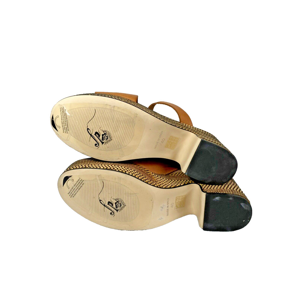 Free People Heeled Sandal Women's Size 40 Demi Platform Brown Leather Slip On - Picture 9 of 9